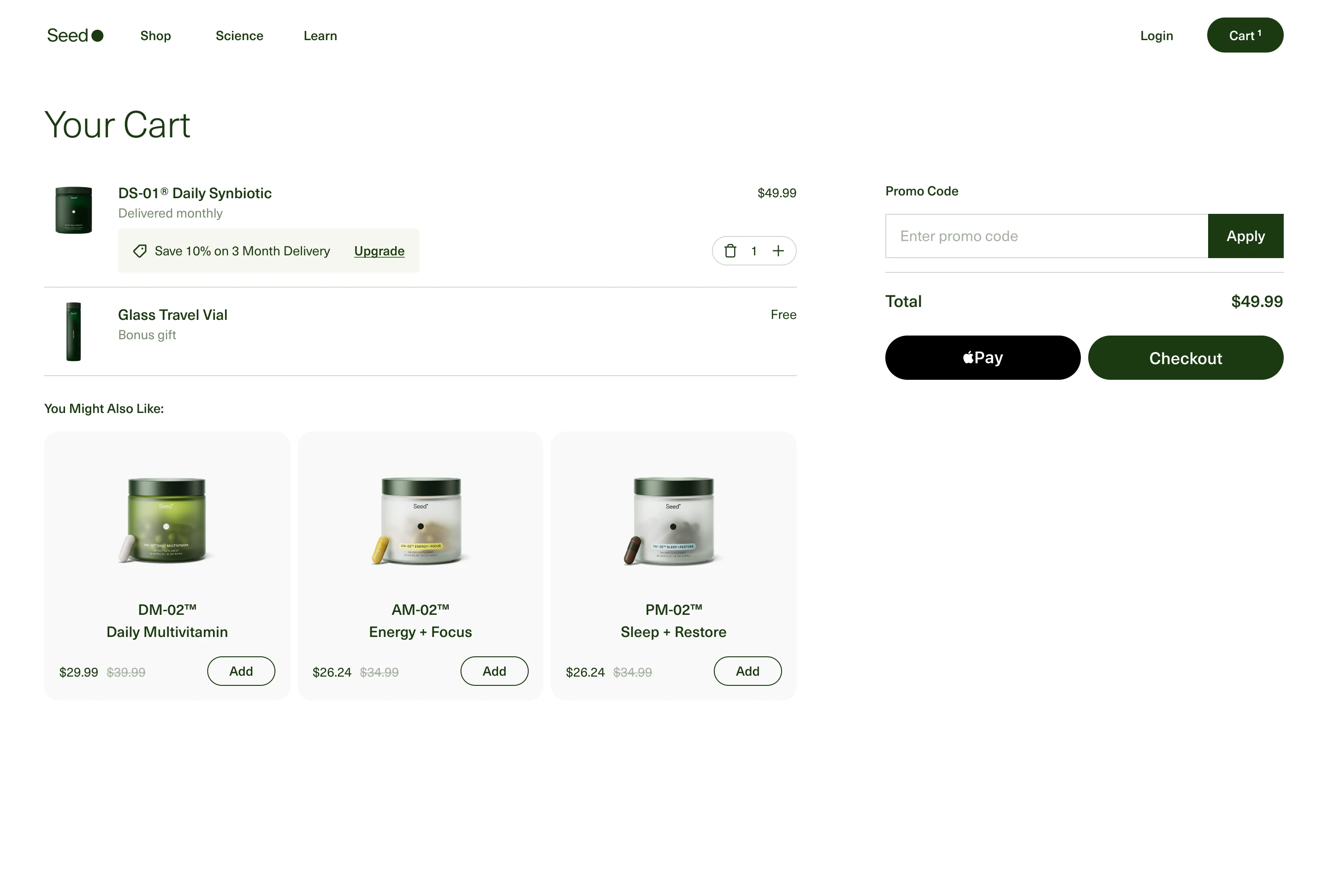 Seed cart desktop redesign