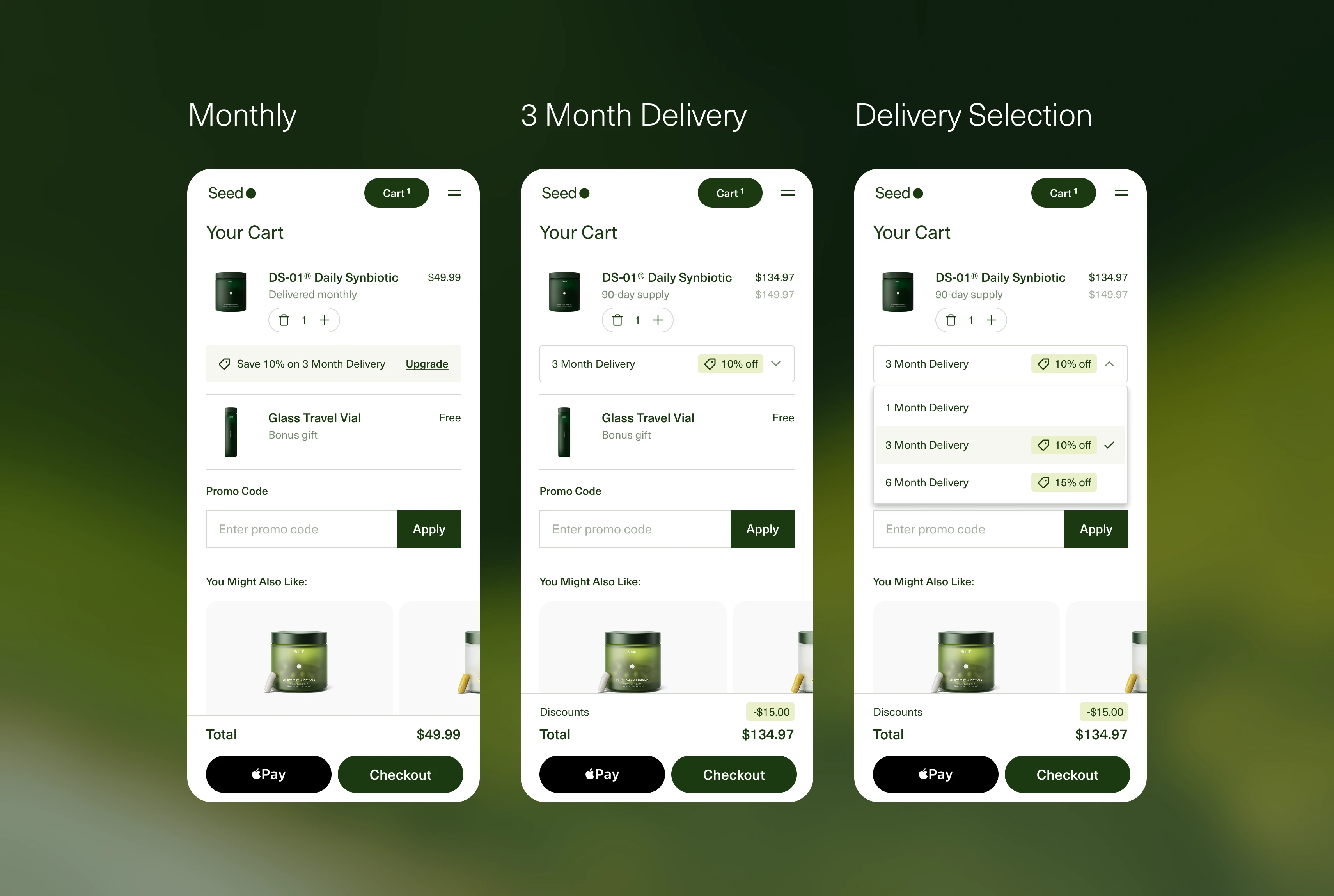 Seed subscription upsell redesign