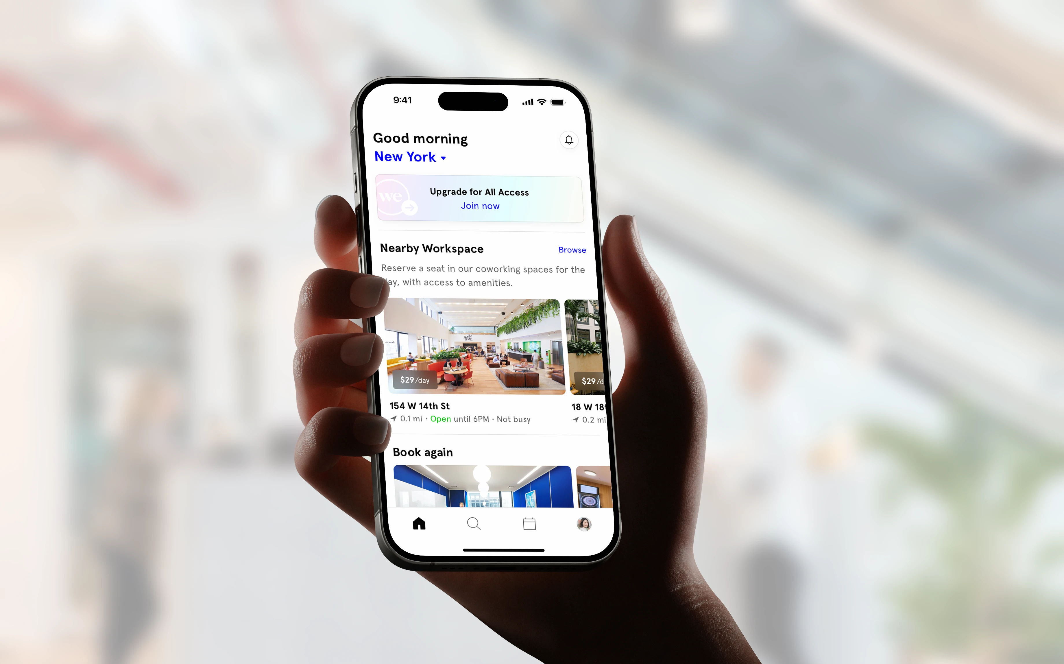 WeWork app redesign