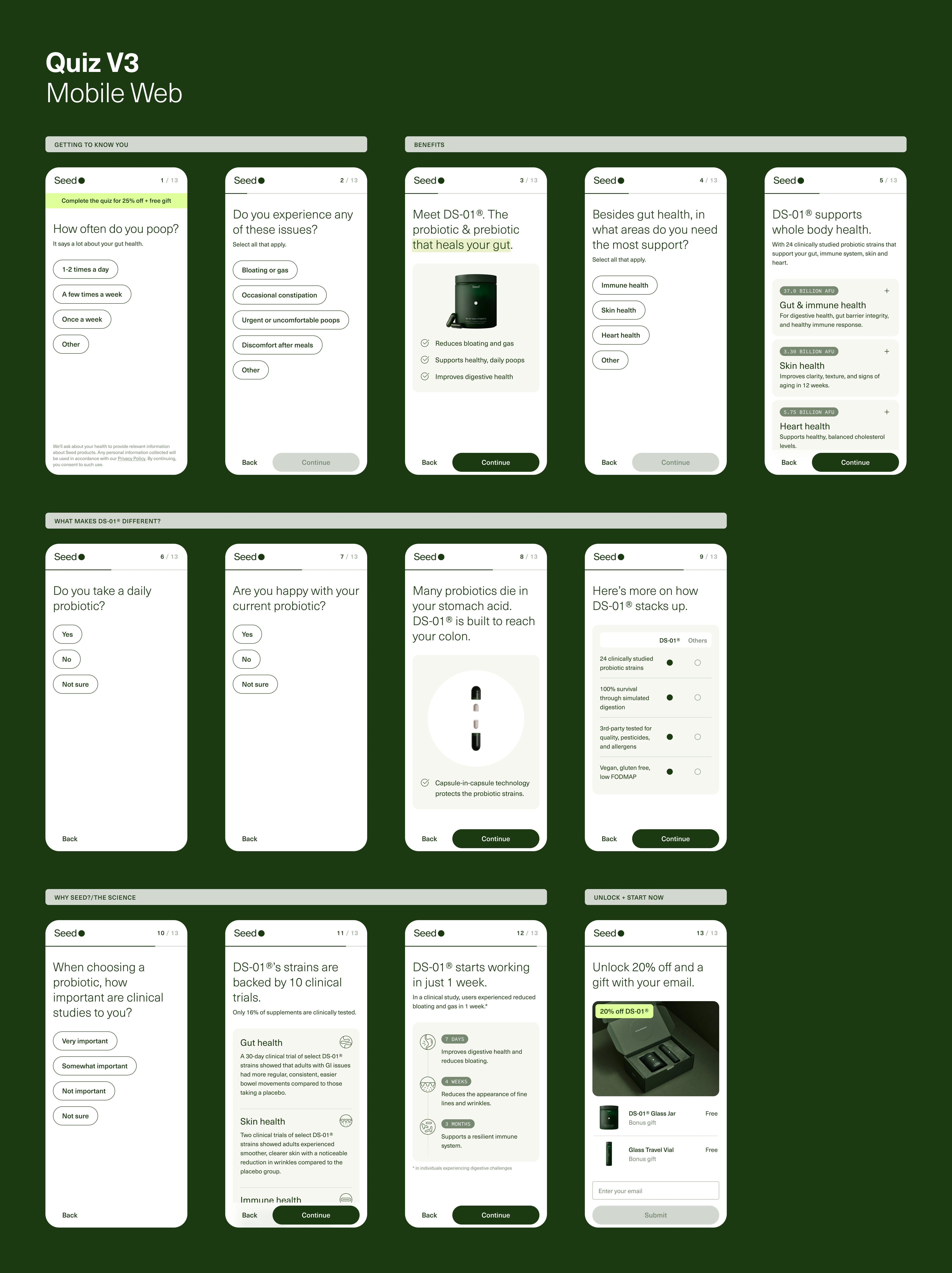 Seed quiz redesign