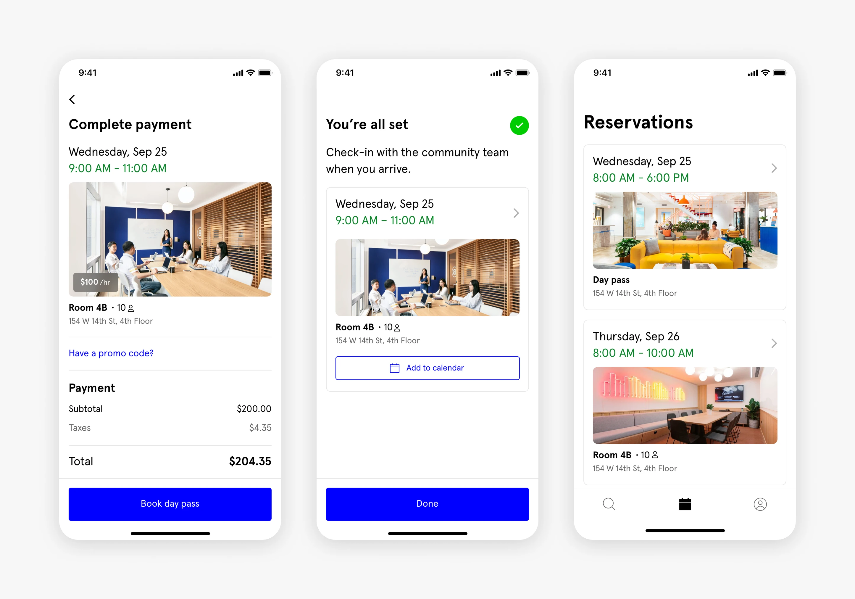 WeWork app redesign