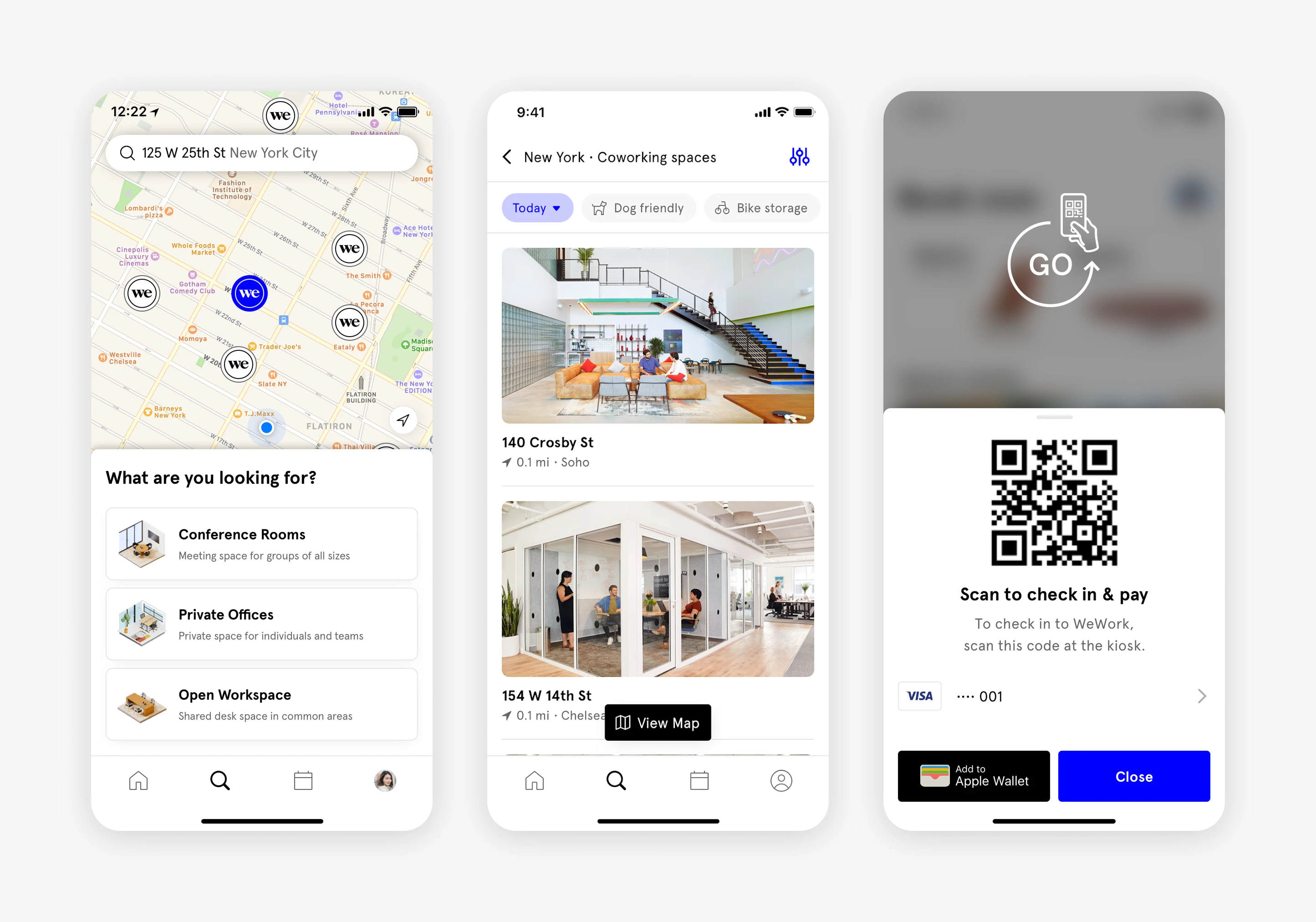 WeWork app redesign