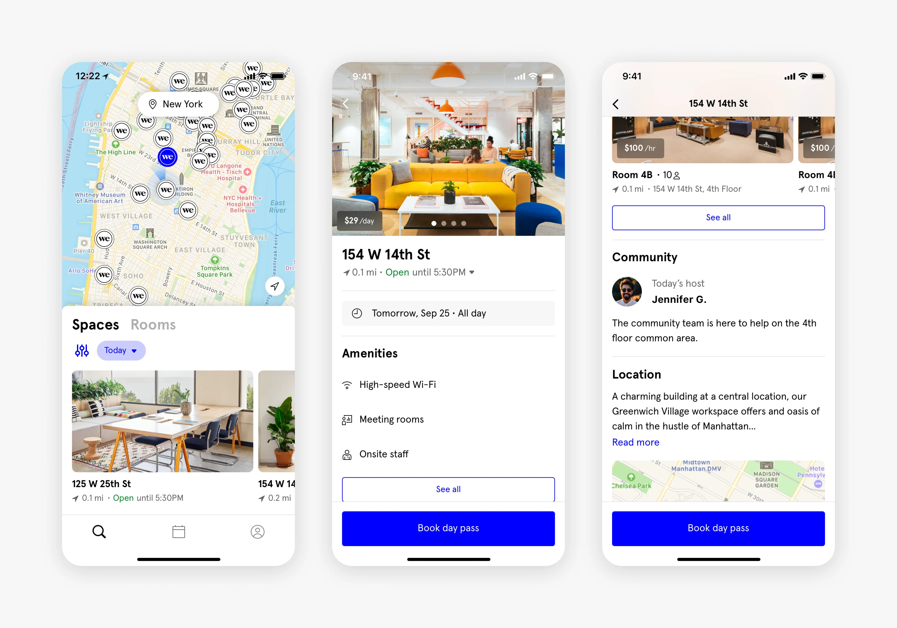 WeWork app redesign