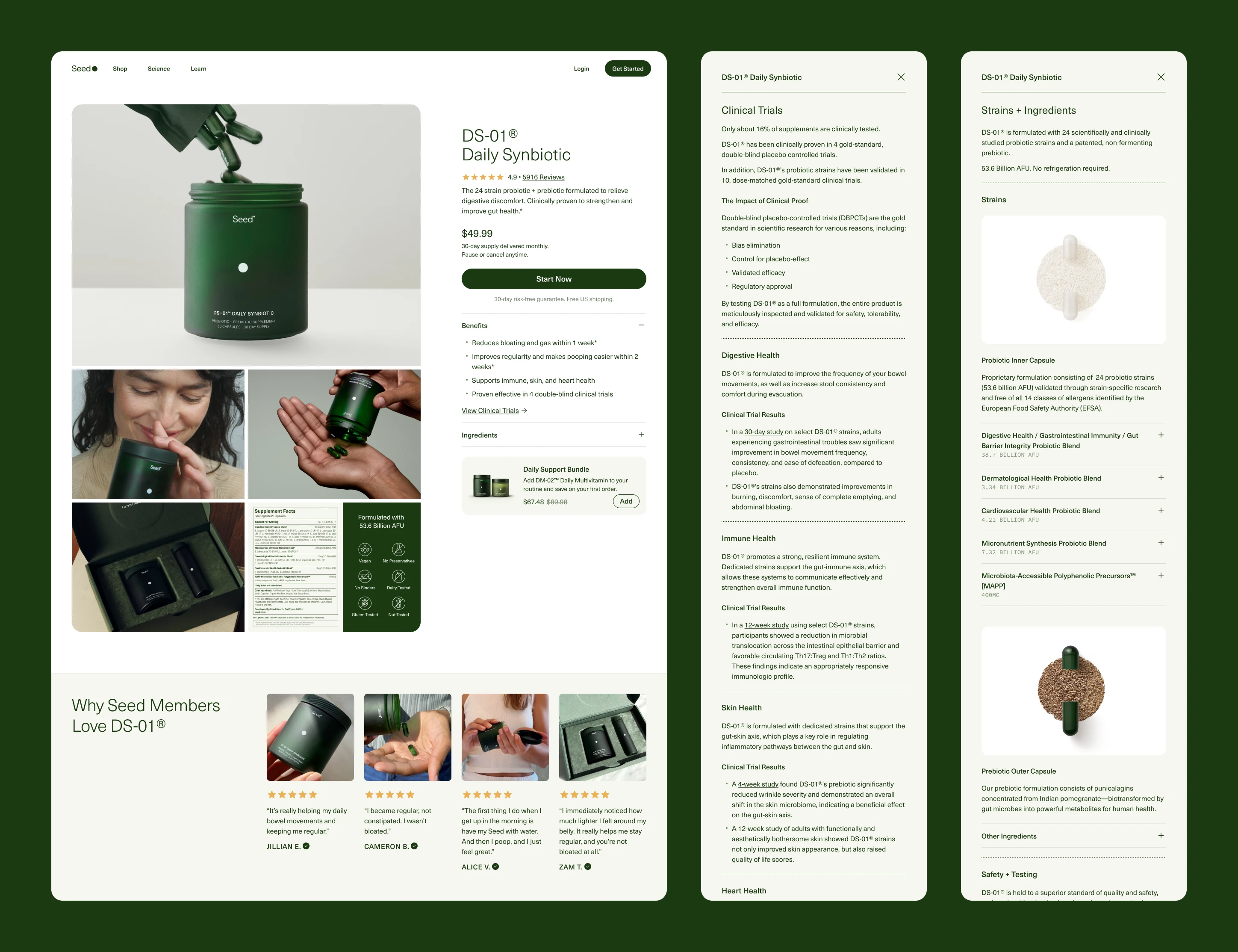 Seed PDP redesign with overlays