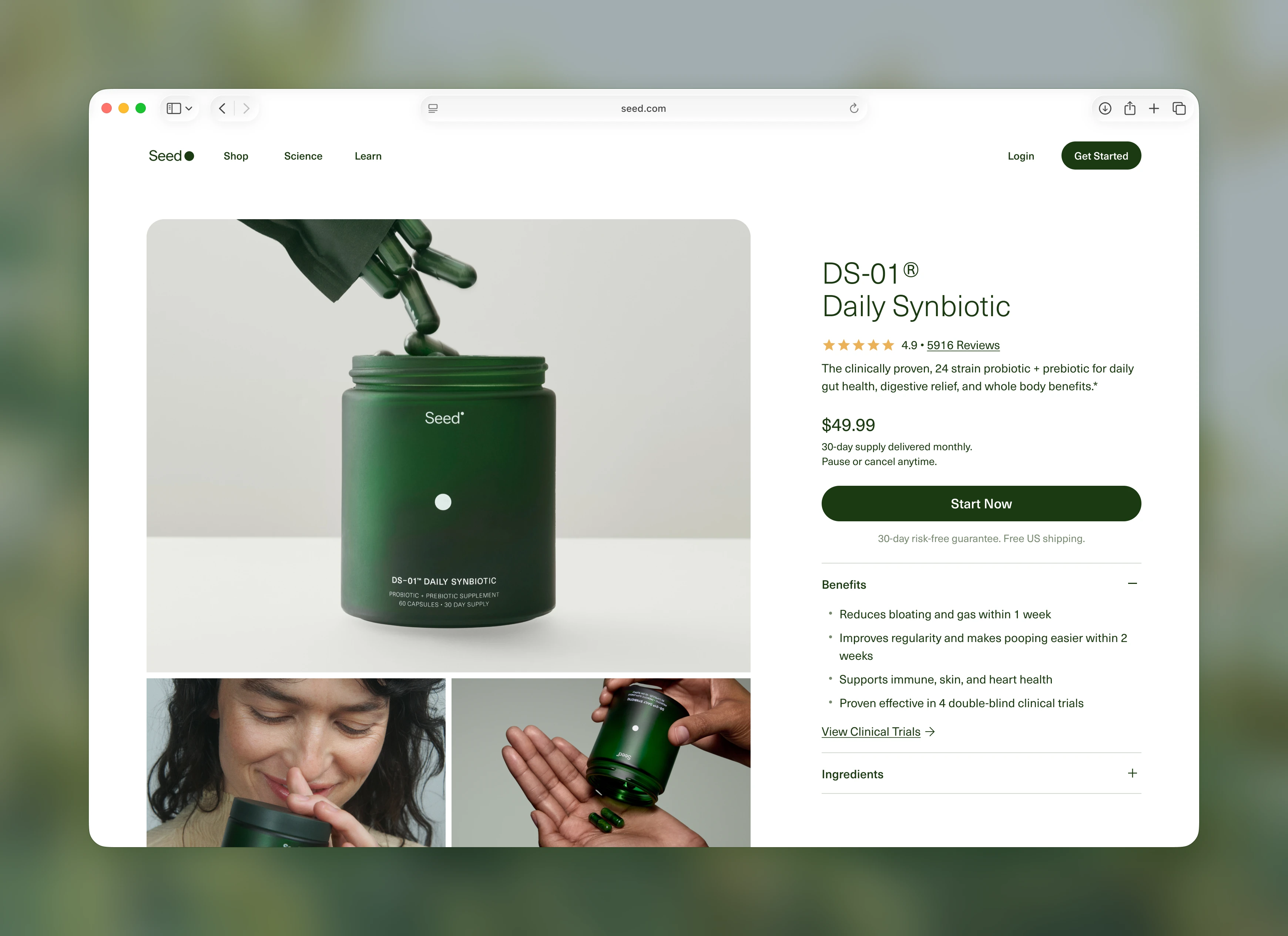 Seed product detail page redesign