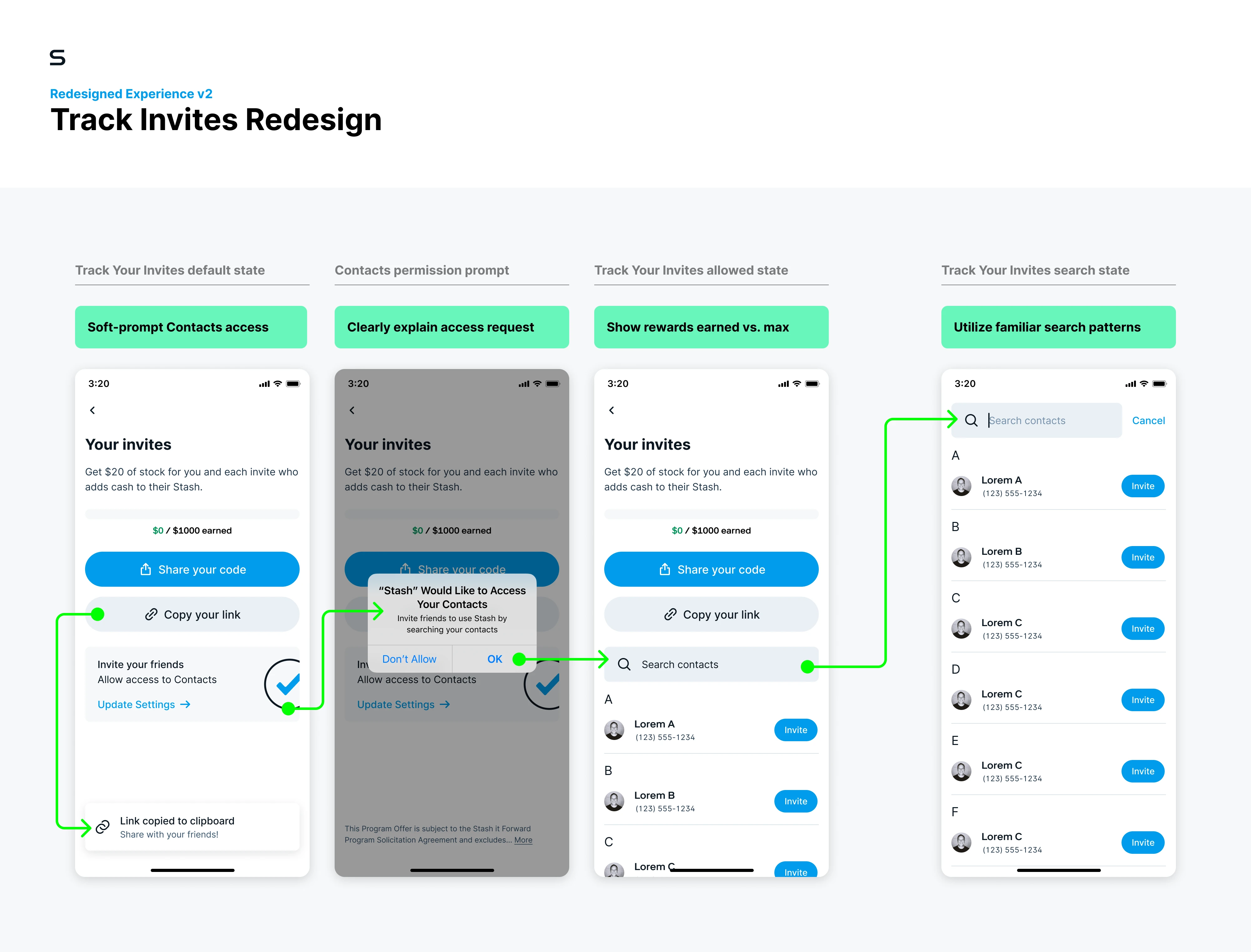 Stash referral invites redesign